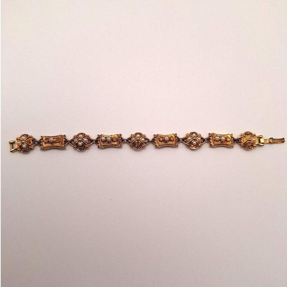 Vintage Arthur Pepper bracelet Victorian Revival Etruscan antique mid century - Picture 6 of 7